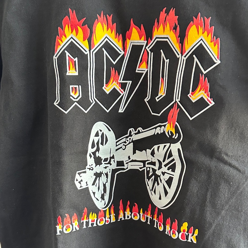 AC/DC Black Tee with Flame Graphics - Picture 3 of 4